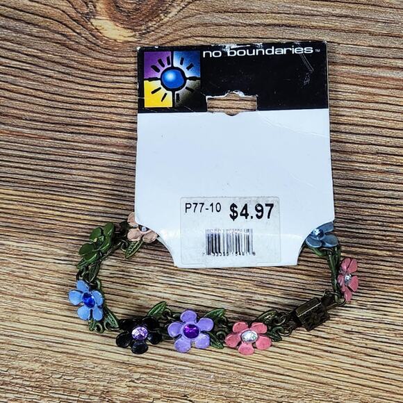 DEADSTOCK FLORAL Y2K NO BOUNDARIES BRACELET WHIMSYGOTH FAIRYCORE COTTAGECORE - Picture 1 of 3